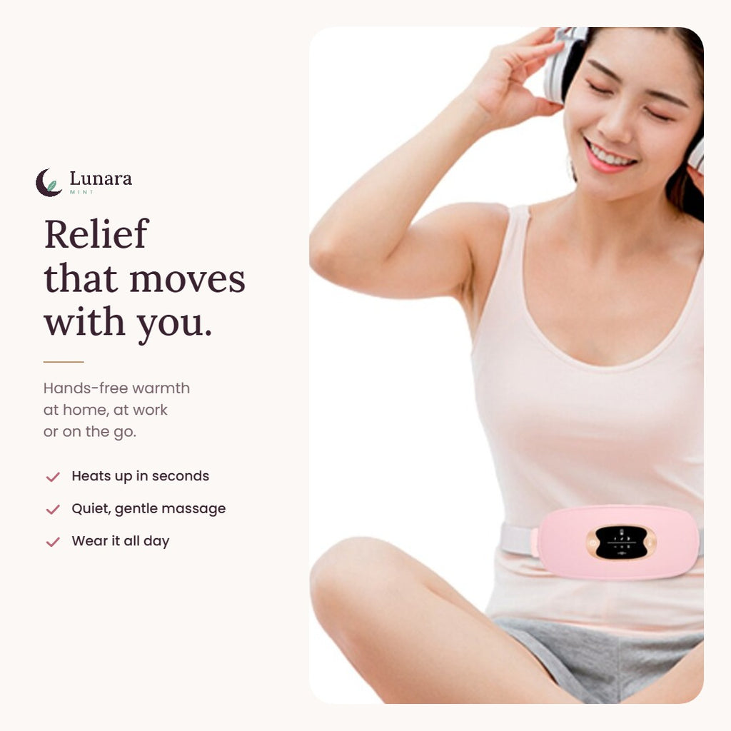 Woman wearing the relief belt